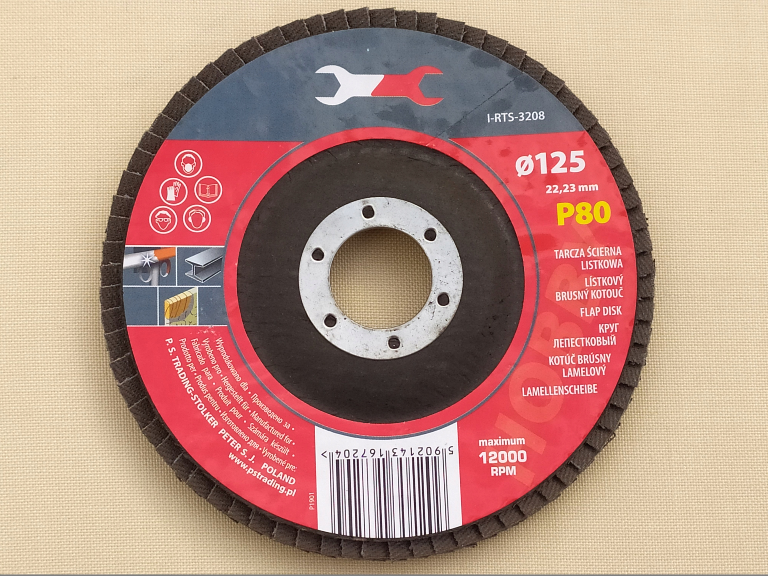 TARCZA LAMELKOWA LAMELKA ŚCIERNICA LISTKOWA 125 mm P80 Marka Drel