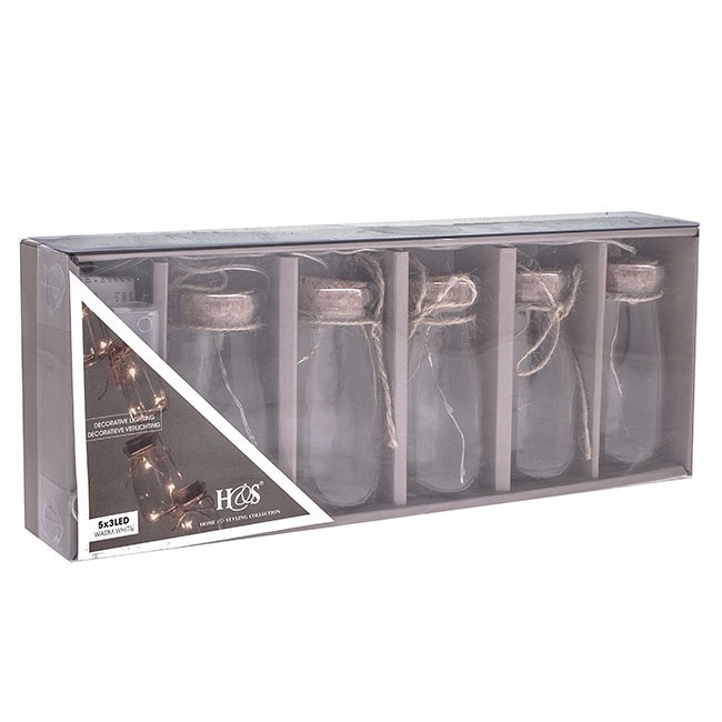 LAMPKI CHOINKOWE 5 BUTELEK 15 LED ŚWIĘTA DRUCIKI EAN (GTIN) 8711295870309