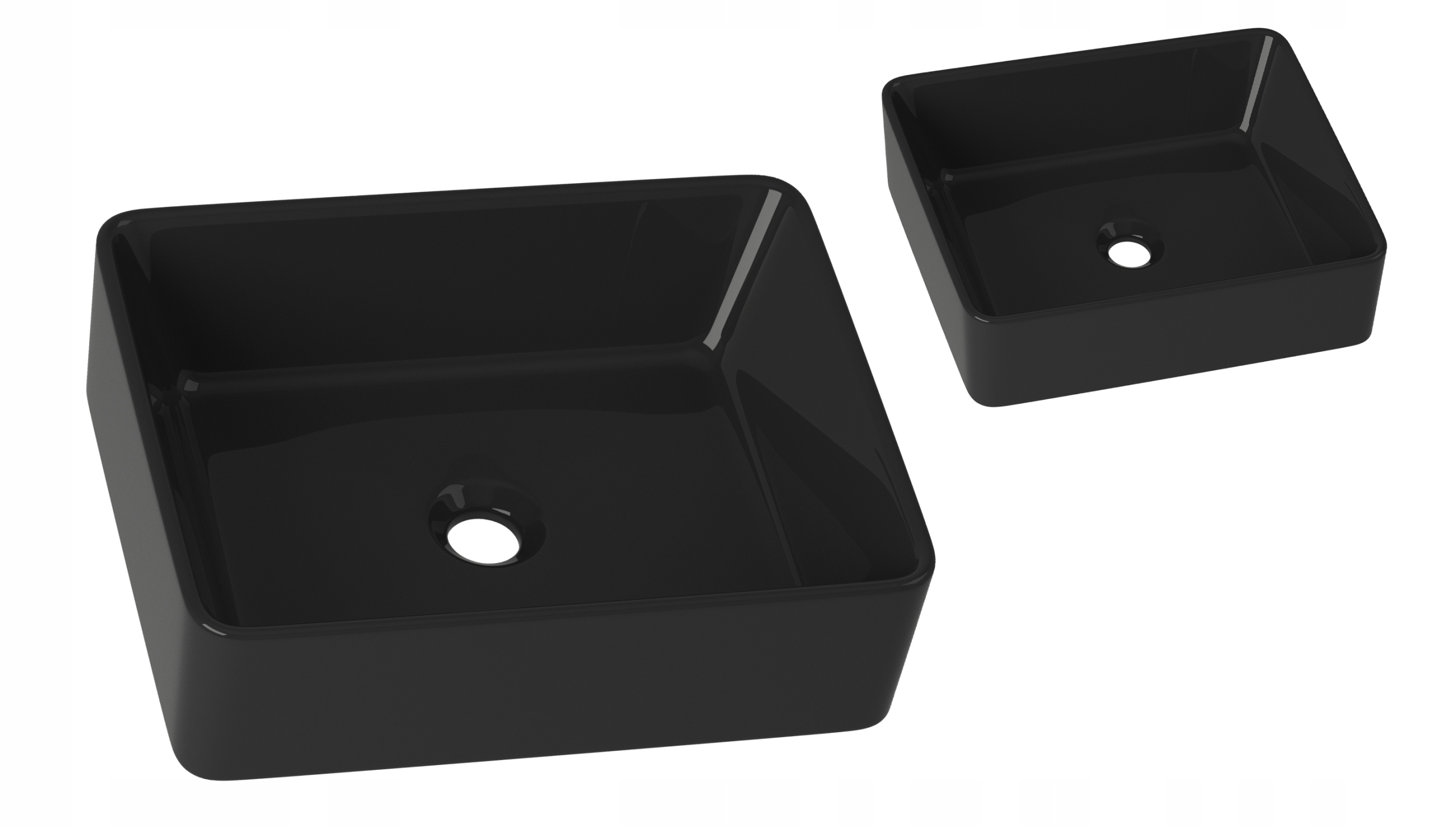 Umývadlo Na Dosku Obdĺžniková Vega Keramická Kúpeľňová Čierna