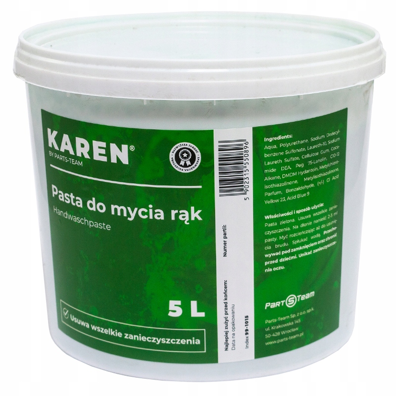 Mycí Pasta Na Ruce Karen 5L Extra Silná A Hydratační
