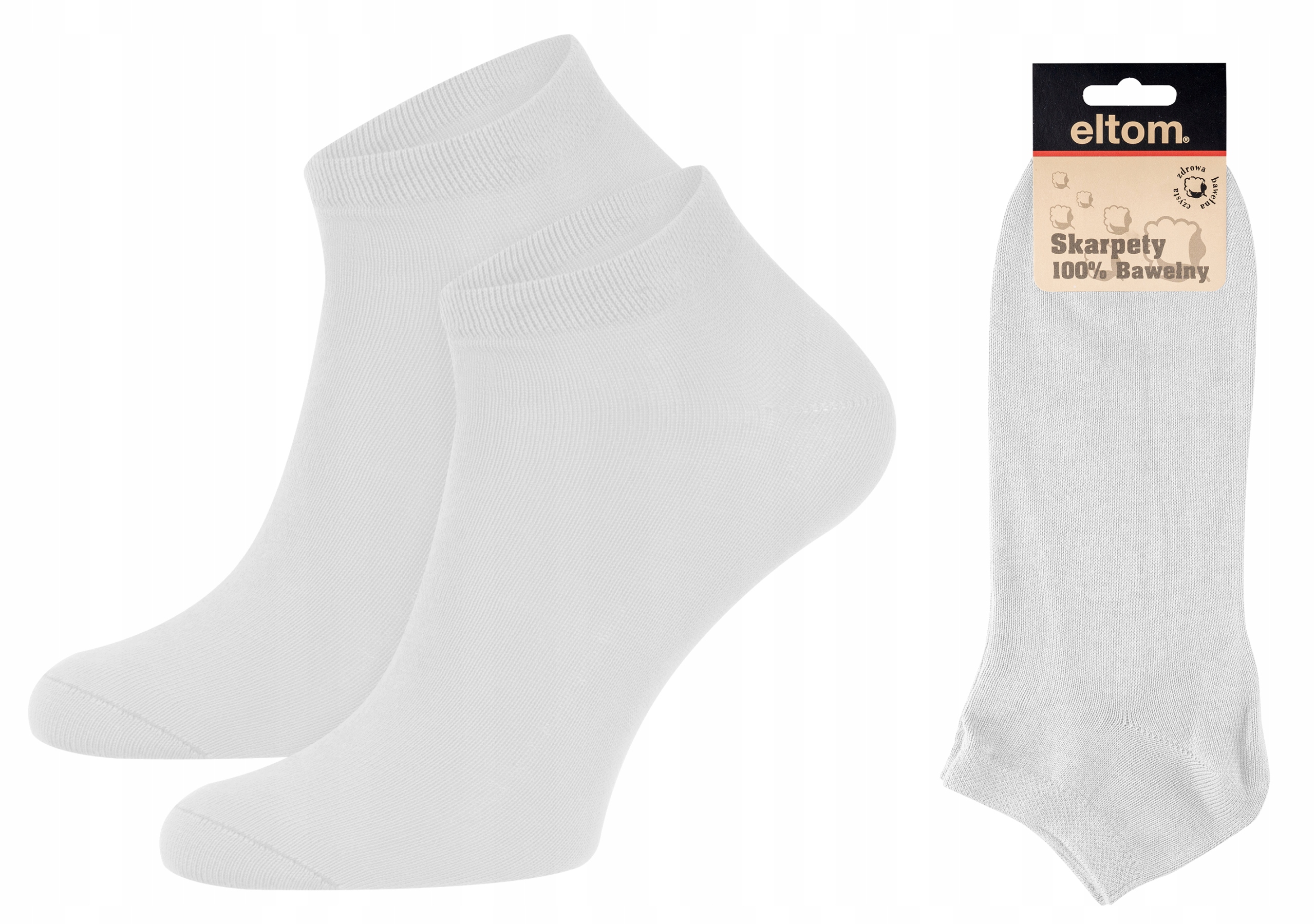 STOPKI 100% BAWEŁNY SKARPETKI BAWEŁNA*45-47 białe