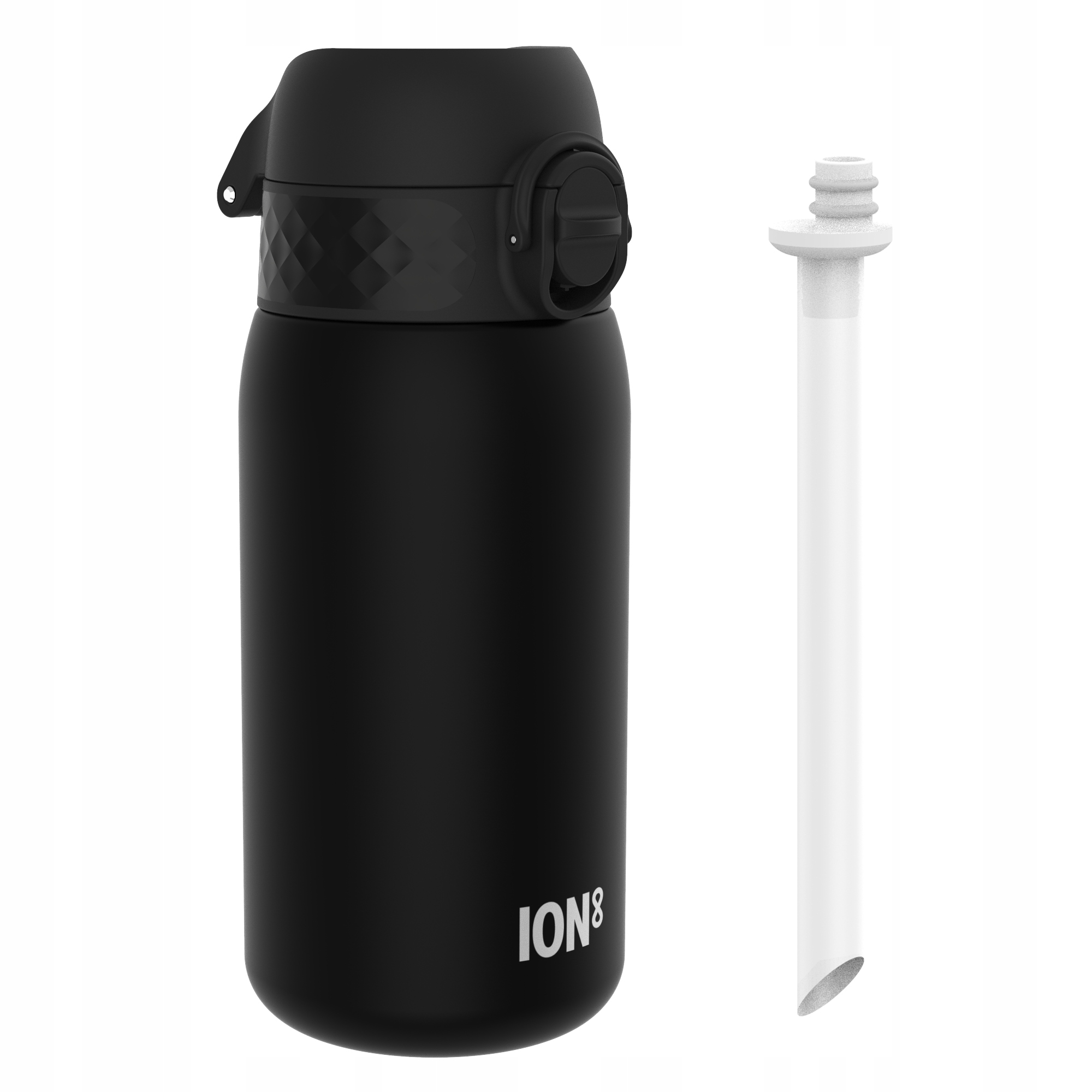 Czarny Bidon Z Ustnikiem Słomką Rurką Sportowy Dziecięcy Mały ION8 350 ml