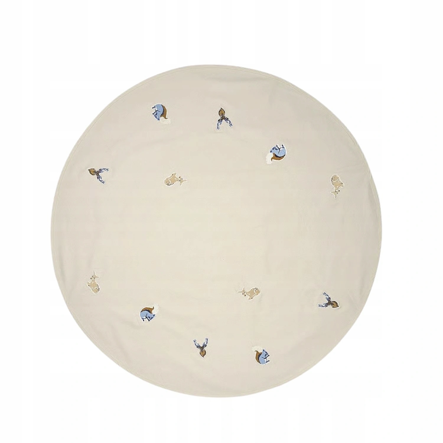 Kulatý koberec Broste Copenhagen béžový pod vánoční stromeček 120 cm