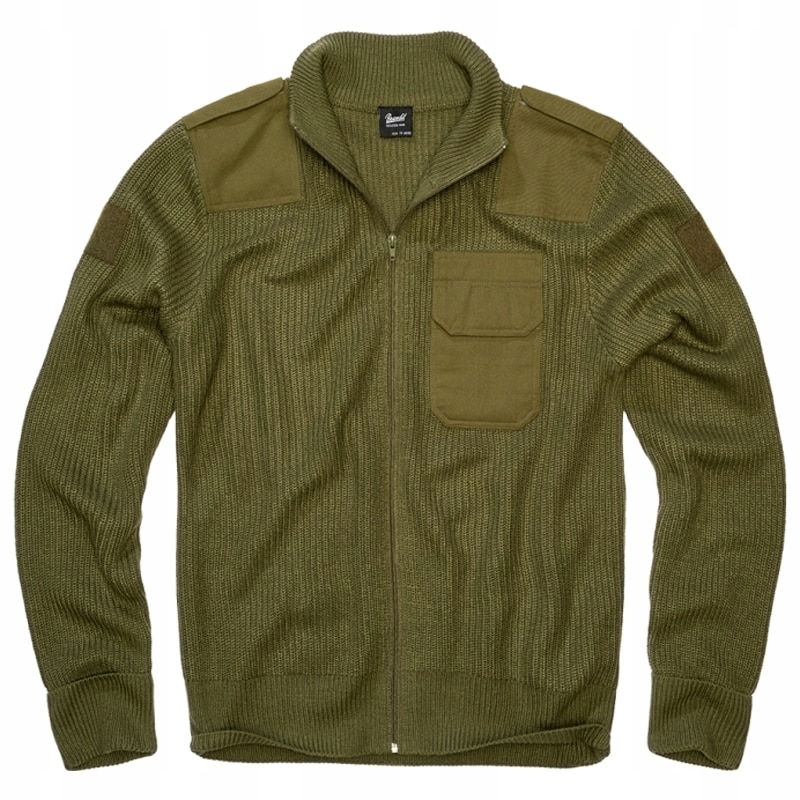 Rozpínací vojenský svetr s pagony Brandit Bw Cardigan Olive XXL