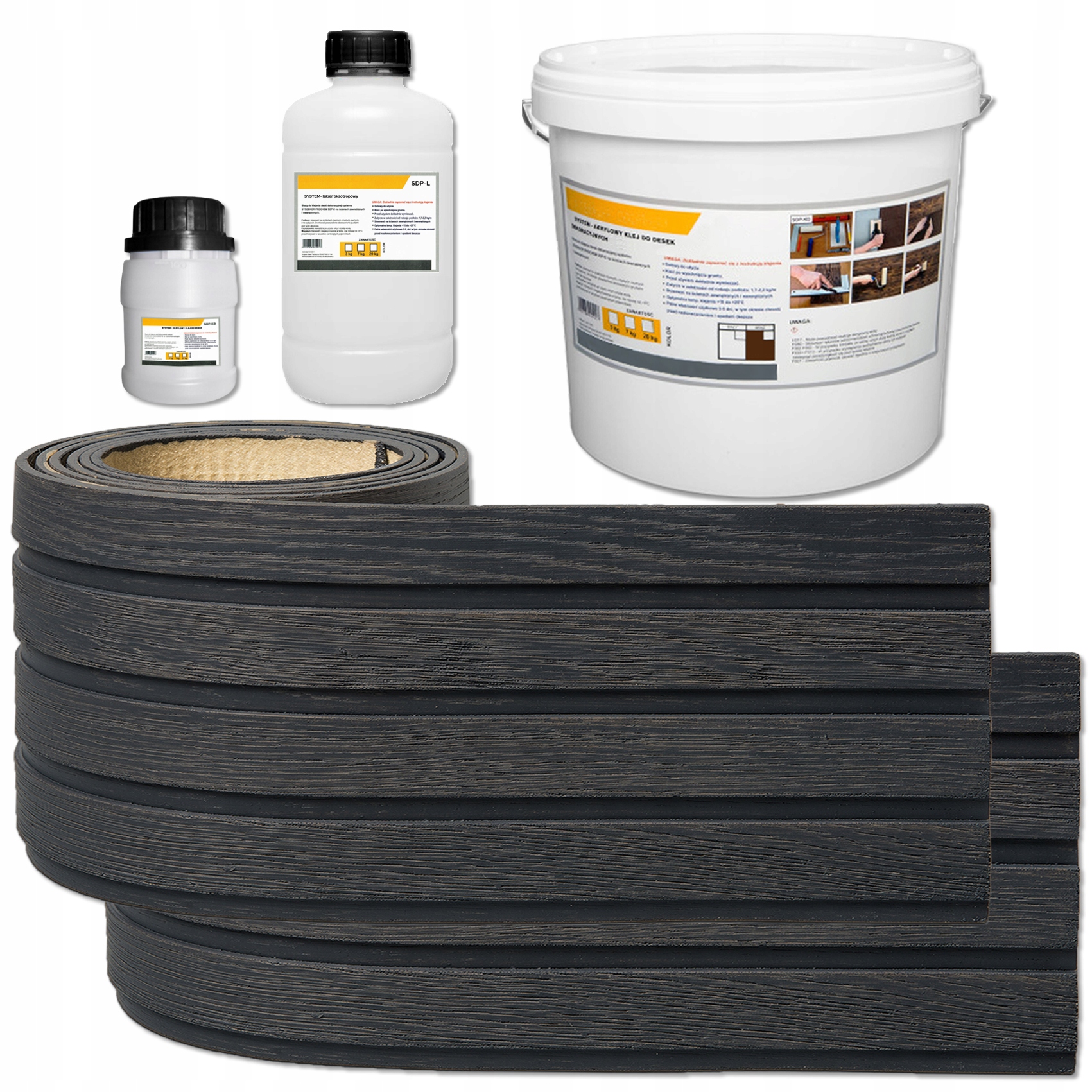 Elastické nástěnné fasádní lamely Lamel Grafit komplet sada 1 m²