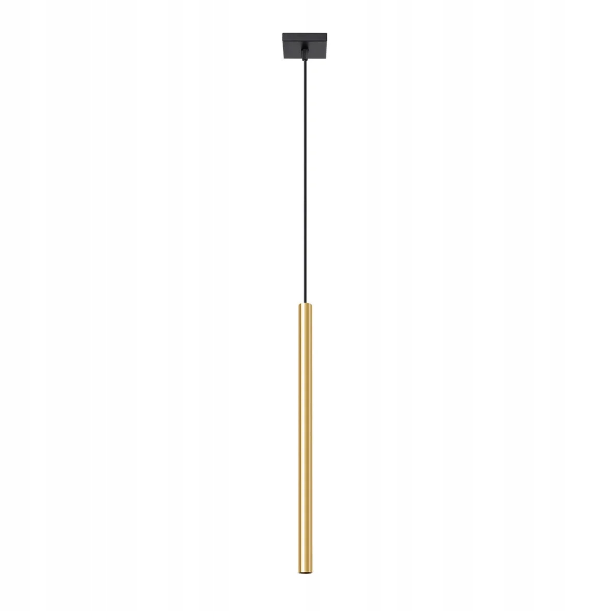 Závěsná lampa bodová černá zlatá tuba 50 cm nad stůl ostrov bar Sollux