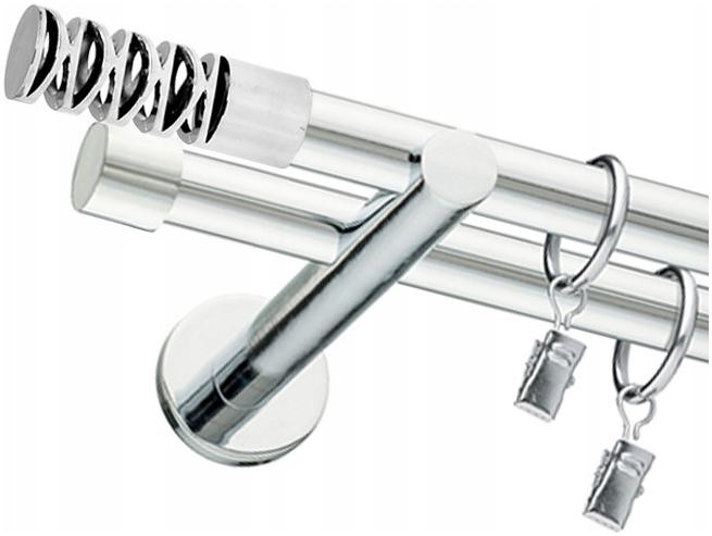 

Karnisz Podwójny Chrom 19+19 mm 320cm Różne