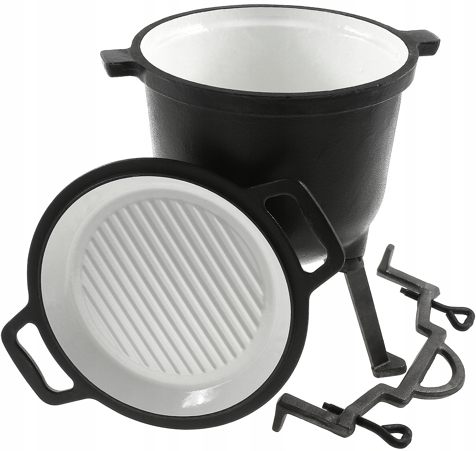 

Kociołek Myśliwski 8 Emaliowany Patelnia Grillowa