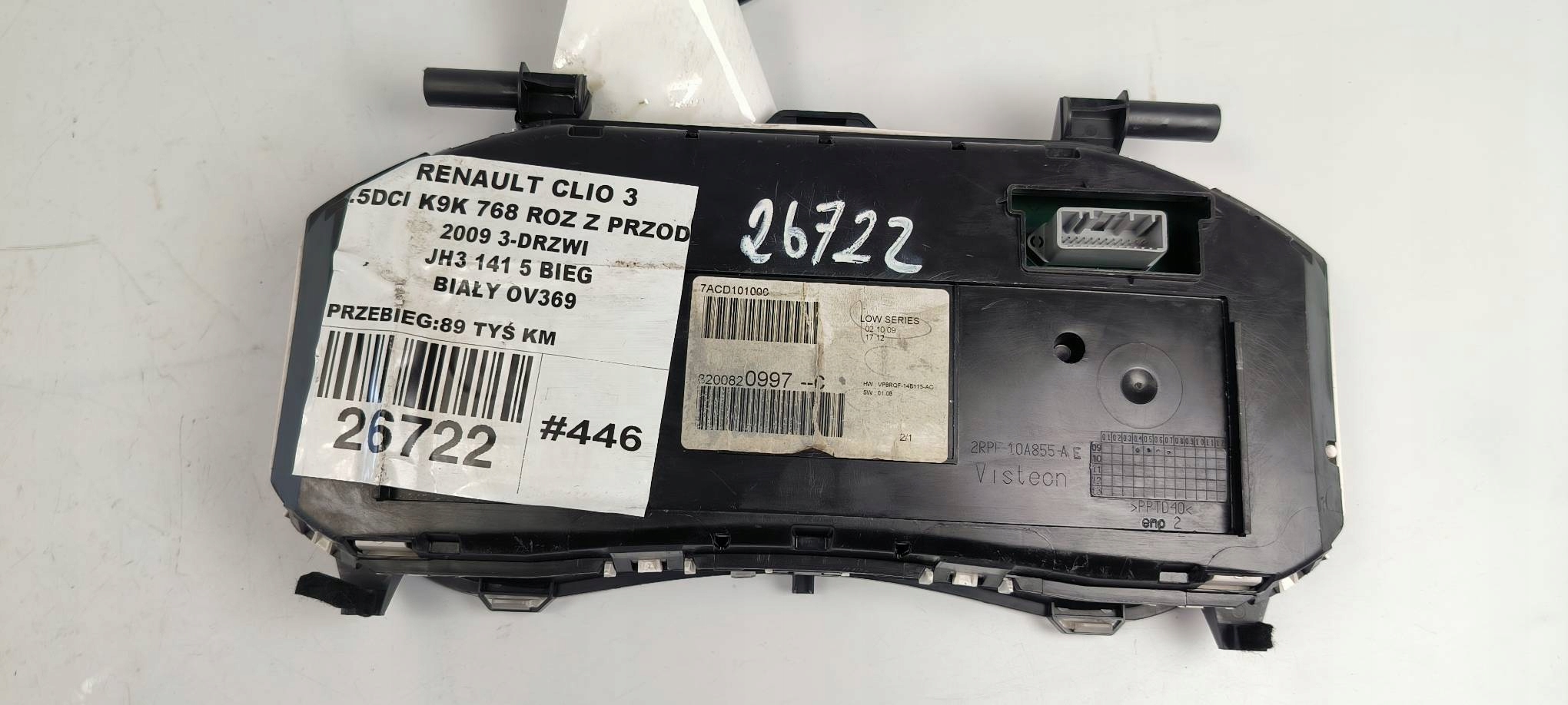 dials clock 8200820997 RENAULT CLIO III