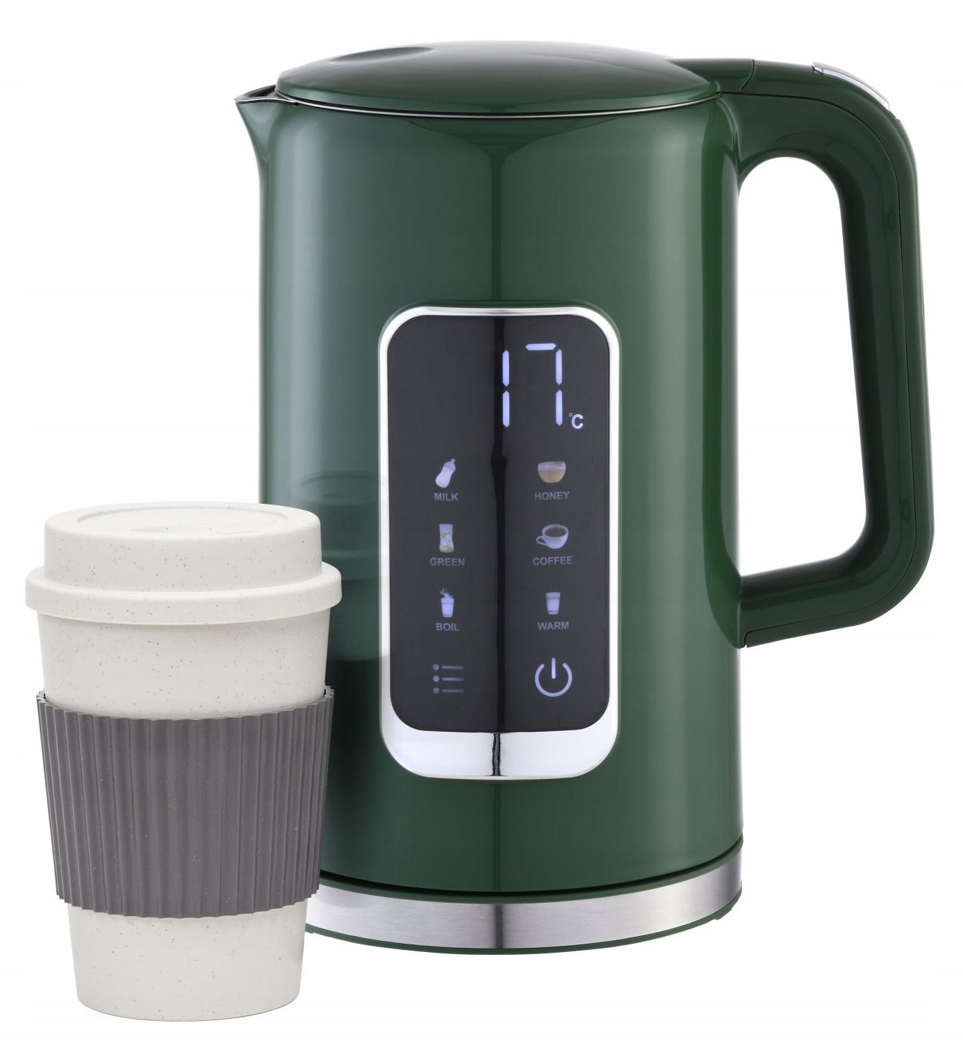 Czajnik Elektryczny LCD Pamięć Ustawień Temperatury 2200 W 1,7L Kubek