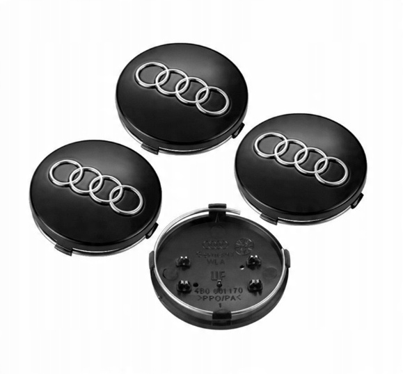 

Audi Czarne Dekle Dekielki 60mm Logo Kpl Kapsle