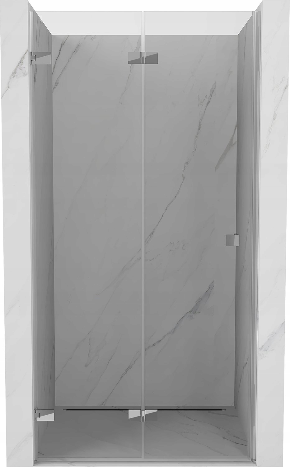 Mexen Lunar-f Drzwi Prysznicowe Składane Lewe 100 CM Transparent Chrom
