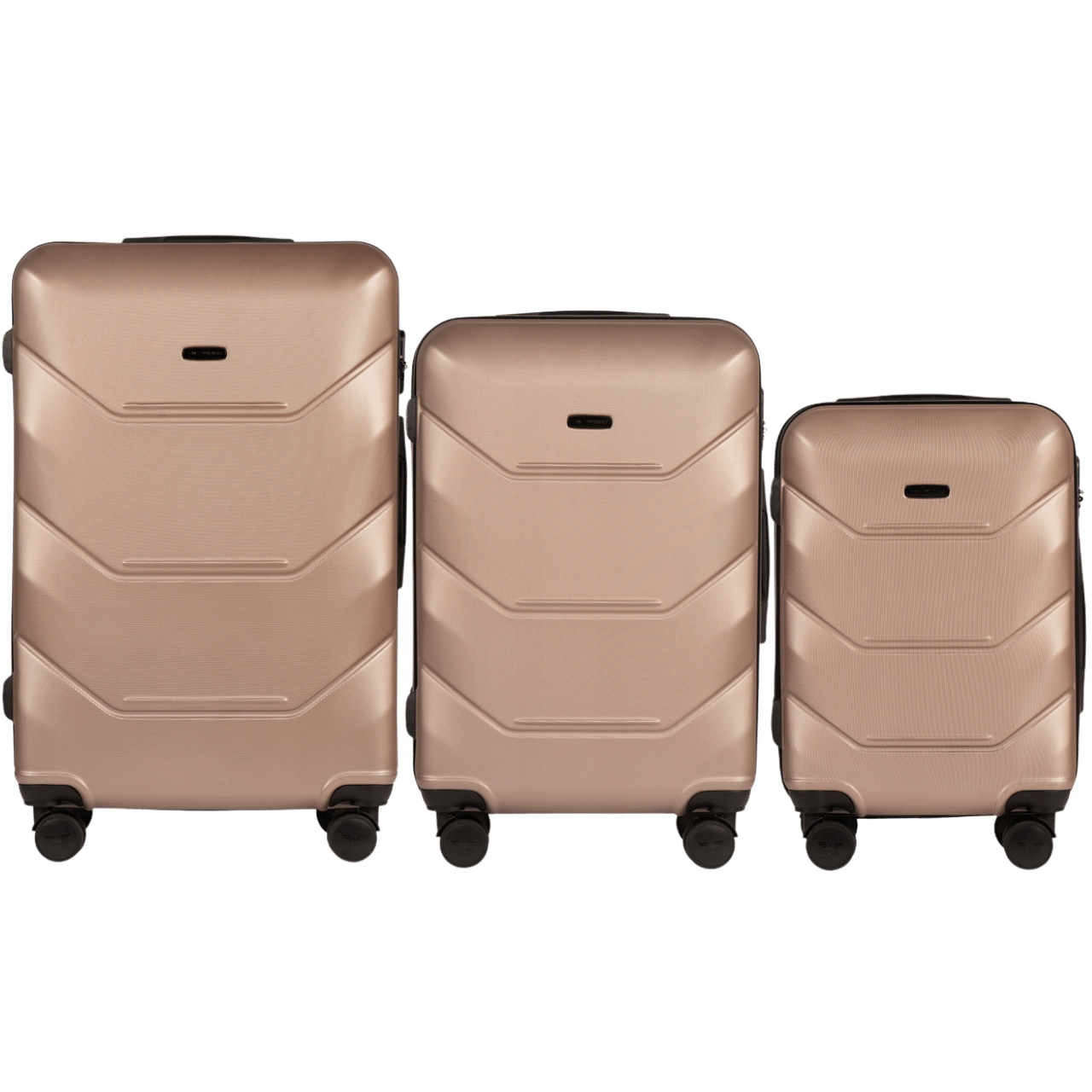 Wings Komplet 3 Walizek Podróżnych Abs+ Kabinowa Średnia Duża 4 kółka