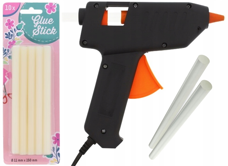 PISTOLET DO KLEJU NA GORĄCO + KLEJ 12 szt ZESTAW Temperatura maksymalna 200°C