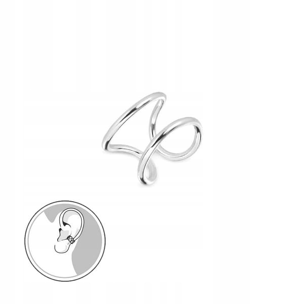 

Srebrna Nausznica 925 Rodowana