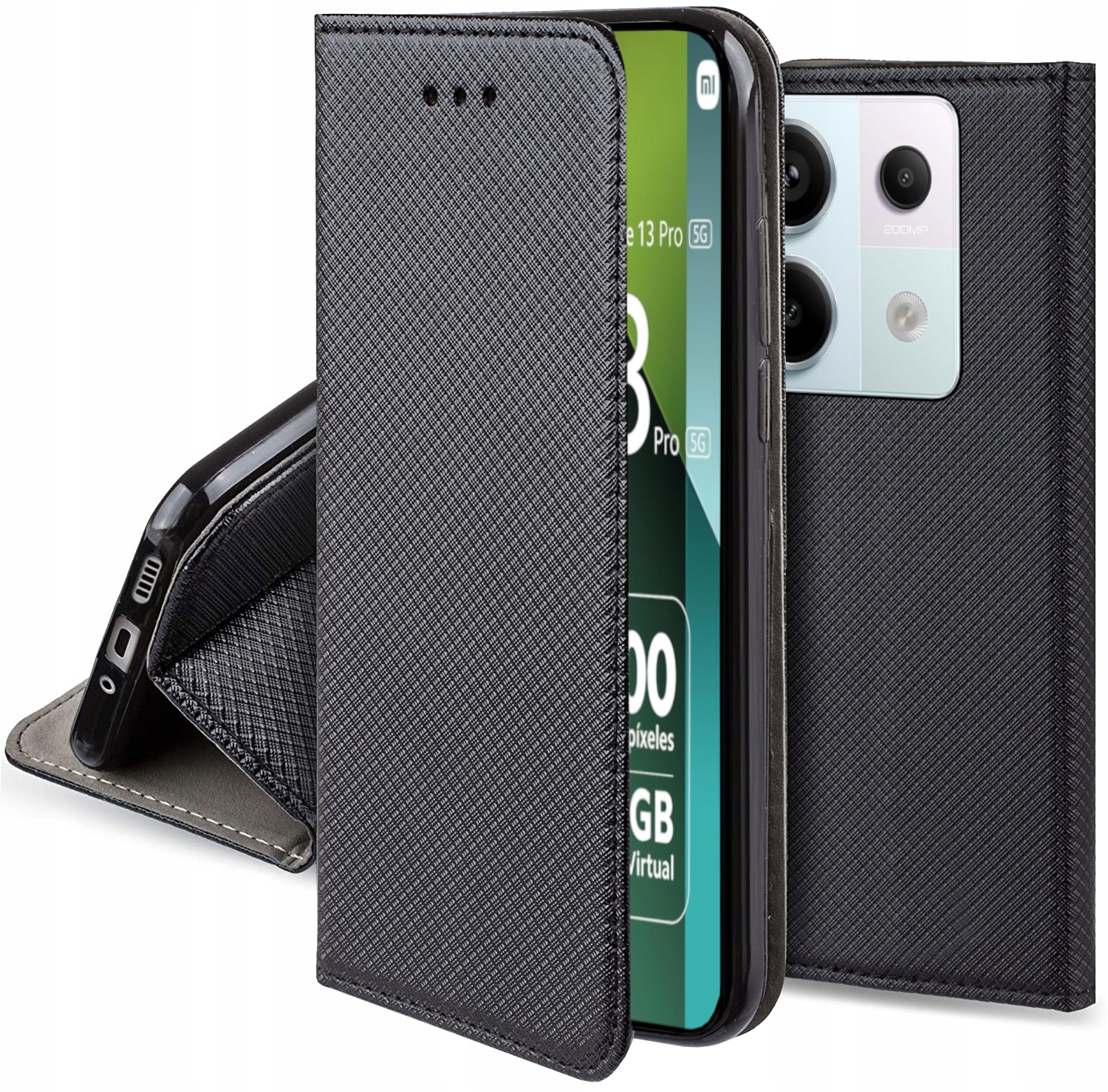 Etui do Xiaomi Redmi Note 13 Pro 5G Poco X6 5G Smart Magnet Case Szkło