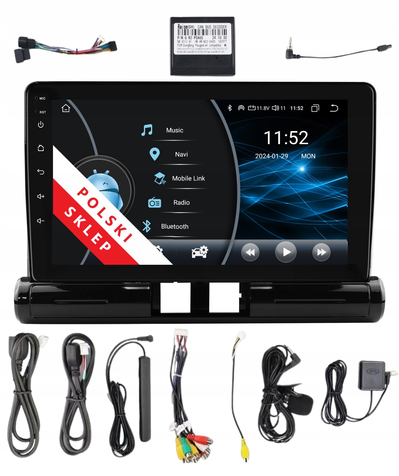 Nawigacja Radio 2DIN Android 13 Citroen C3 III Aircross I 2/32 Gb Lte Dsp