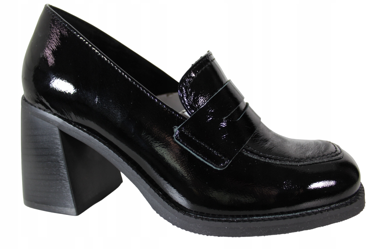 Dámské Polobotky Nessi 23551 VEL.39 Kůže Černý Lak