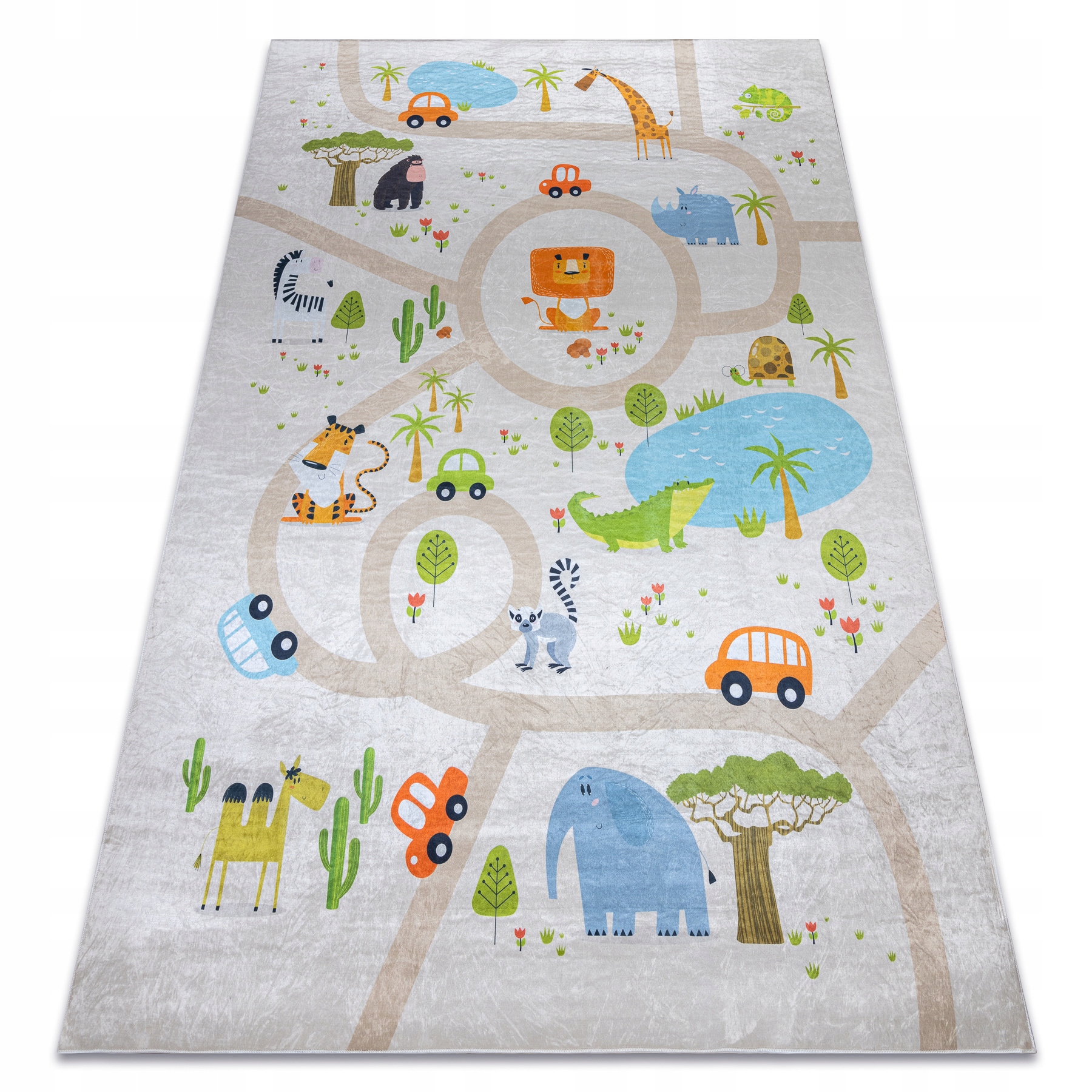 Dywan do prania Zoo Ulice Zwierzątka dla dzieci antypoślizgowy 120x170 cm