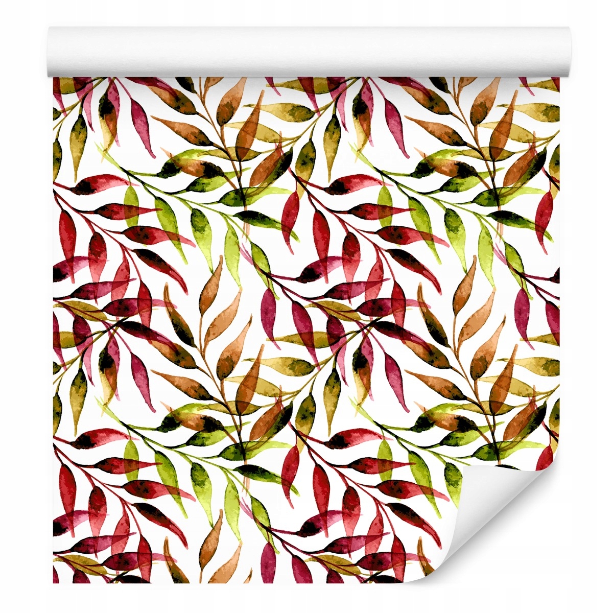 Tapeta do obývacího pokoje podzimní listy akvarel příroda