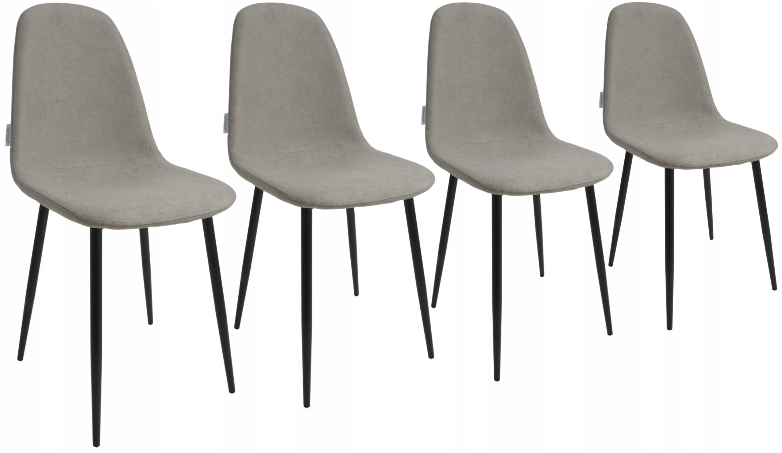 Sada 4 kusů židlí z materiálu DankorDesign Dsw béžové kovové nohy grafit