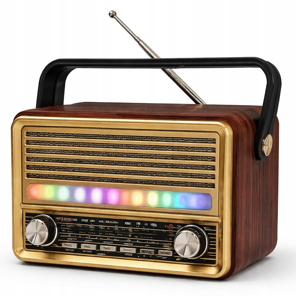 Hykker Retro rádio Rgb čtečka microSD karet, Usb port, Aux 288 vstup