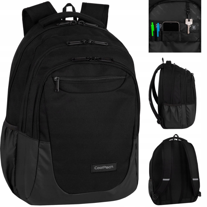 PLECAK TRZYKOMOROWY COLLECTION SOUL BLACK COOLPACK