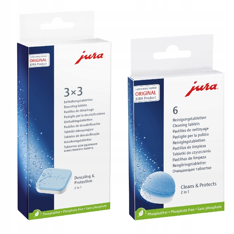 Zestaw Jura Tabletki odkamieniające 9szt Tabletki czyszczące 6szt