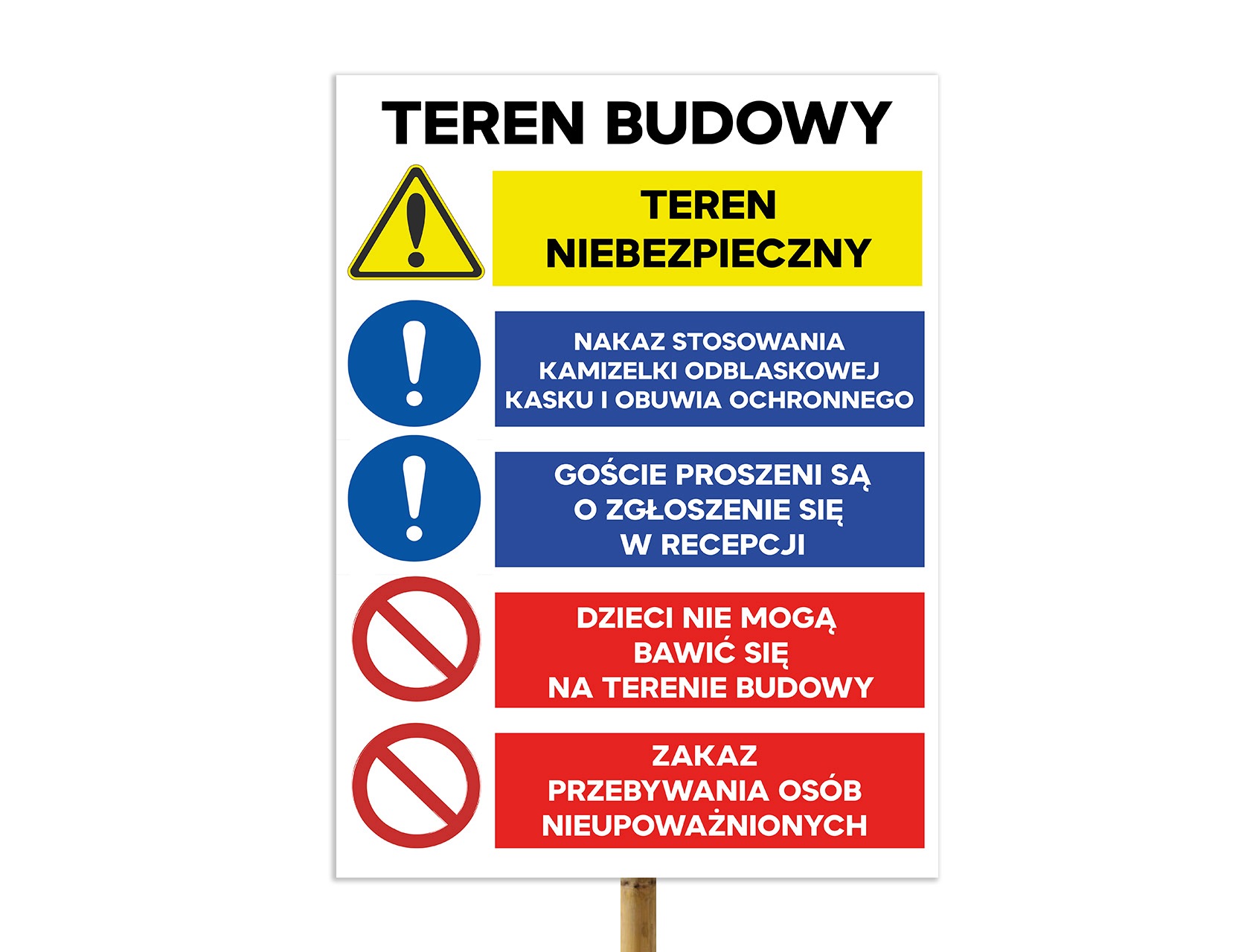 Tabule Velká Pvc Stavební Plocha 50x70 cm Výstražná Bozp Nebezpečná