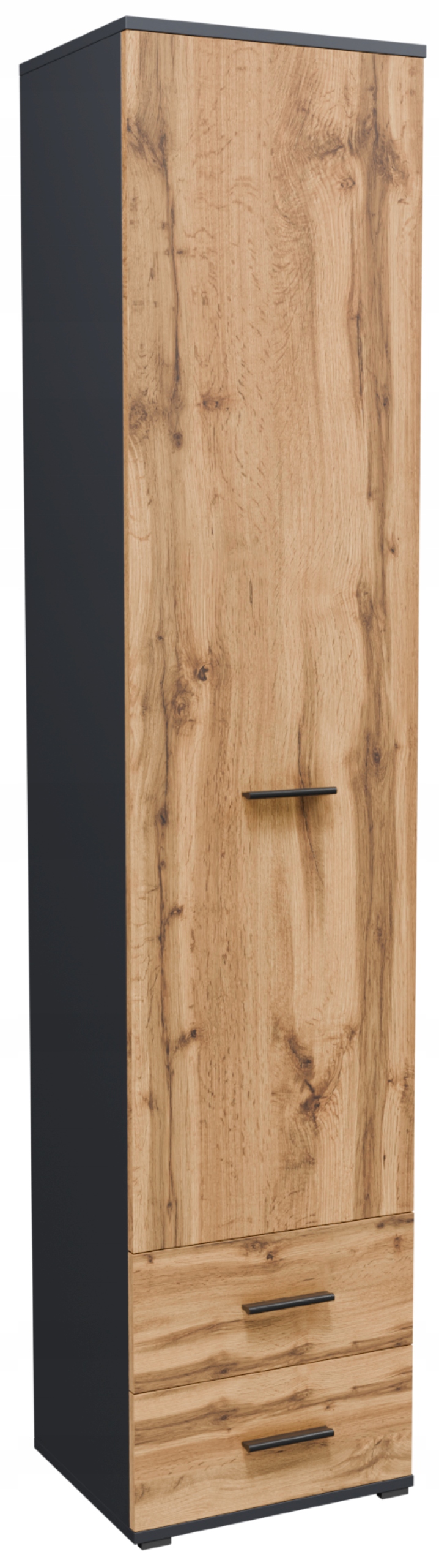 Skriňa regál CR3-ST3 grafit-wotan s dvierkami, zásuvkami a policami na oblečenie