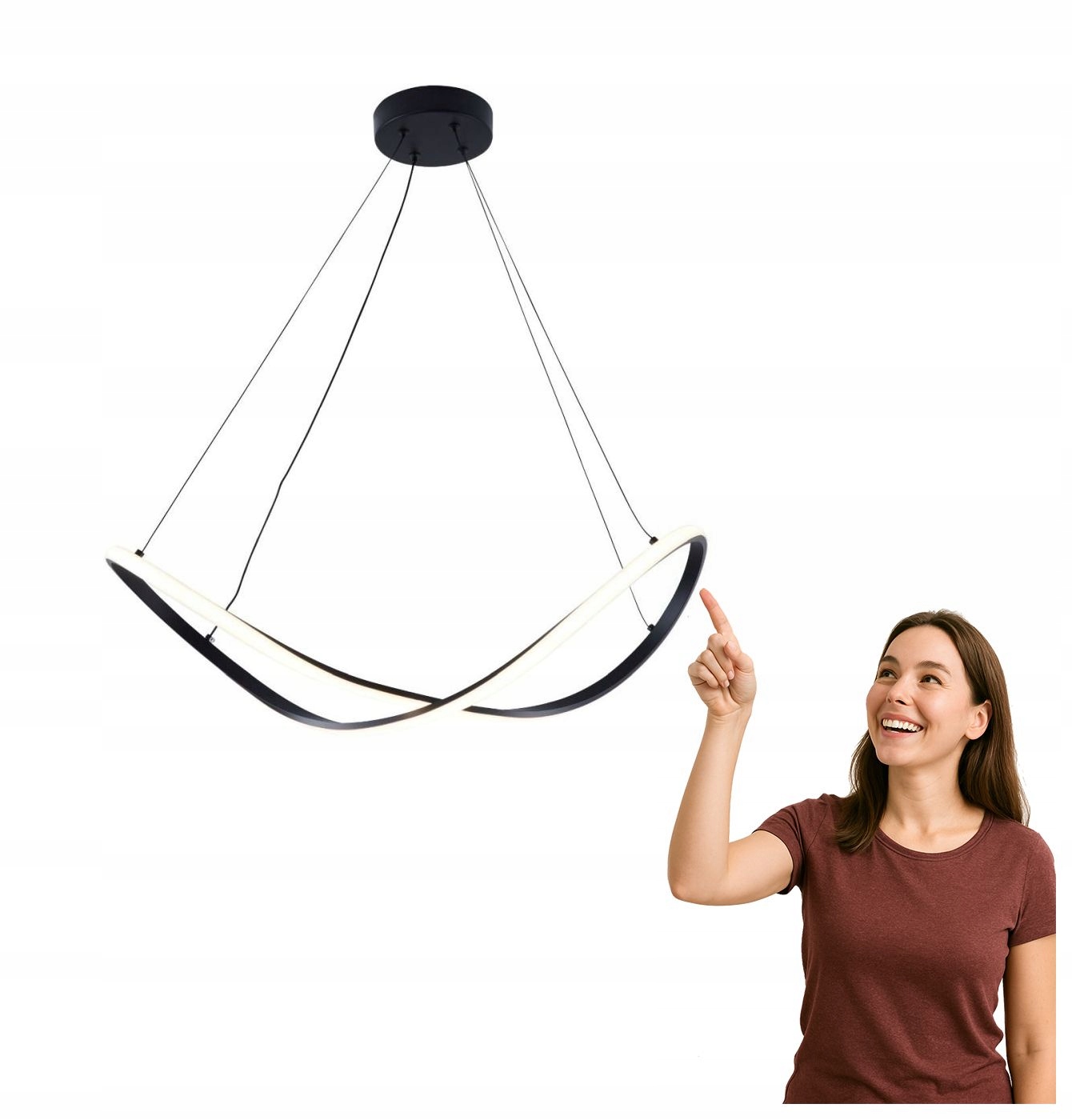 Led závesná lampa 45W Erda 19600P-BK Zuma Line