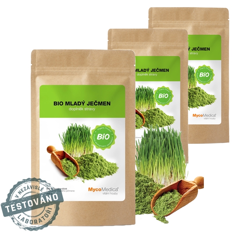 Levně MycoMedica Bio Mladý ječmen 3-pack, prášek 3x200g, doplněk stravy