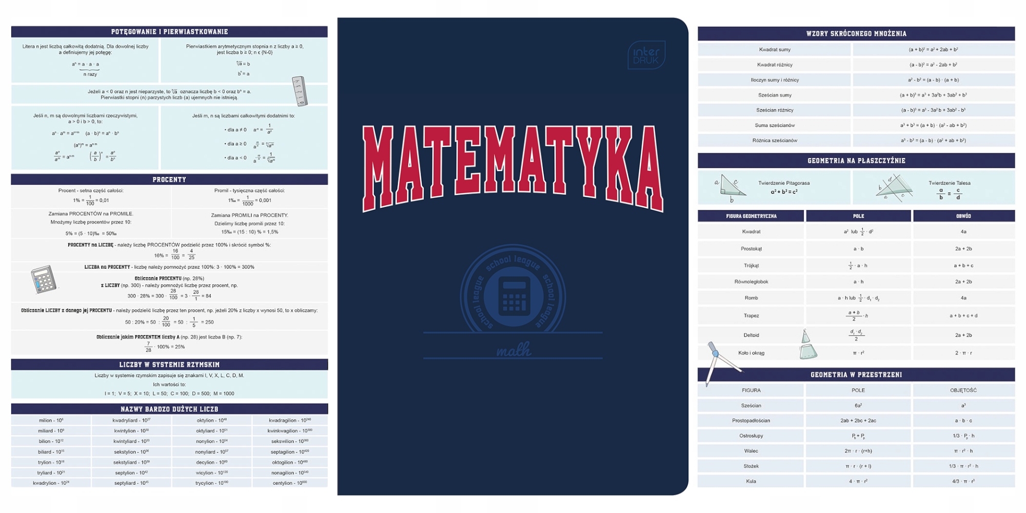 Komplet 10 Zeszytów ze Ściągą A5/60 Klasa 7-8 Marka Interdruk