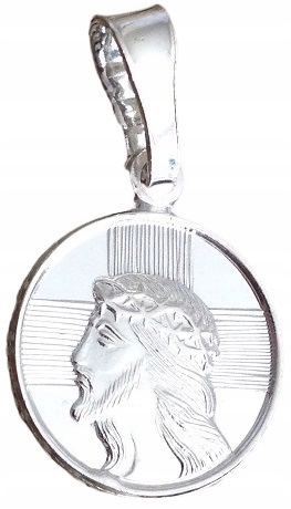 Łańcuszek srebrny,medalik komunia/komunijny Jezus Długość całkowita 50 cm