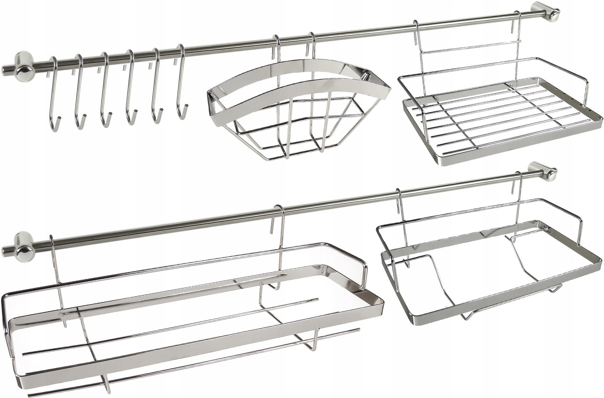 Kuchyňský reling Metlex MX-4543 78 cm stříbrný, chrom 16 kusů