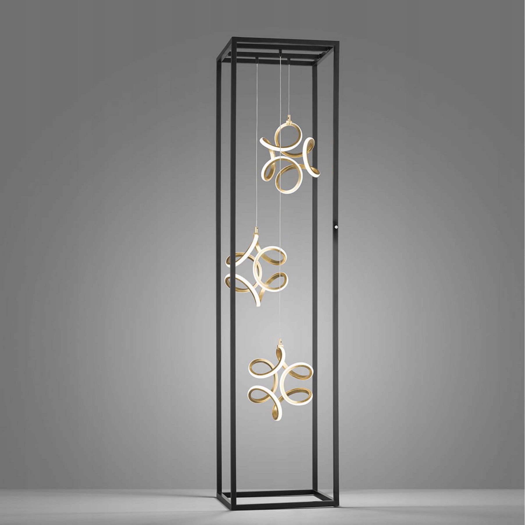 Podlahová lampa Gesa Fischer&Honsel Led 3x14W čierna kovová