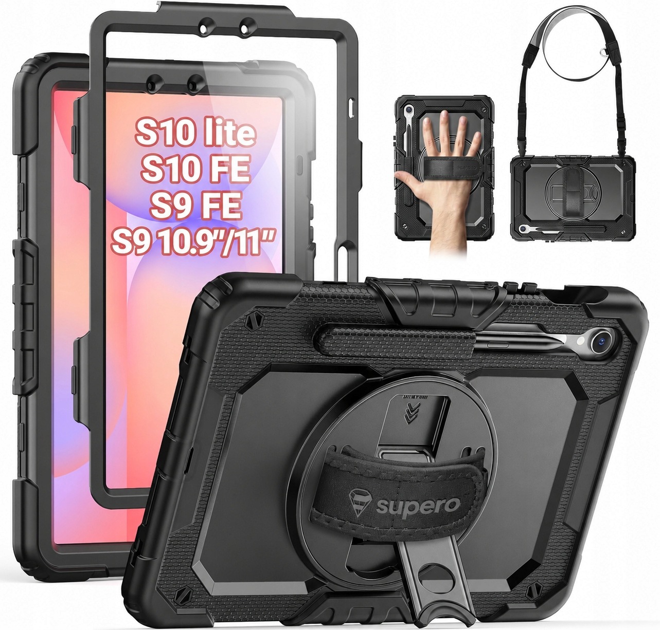 Pouzdro na tablet pro Galaxy Tab 10.9" S10 Lite S10 Fe S9 Fe, s podstavcem