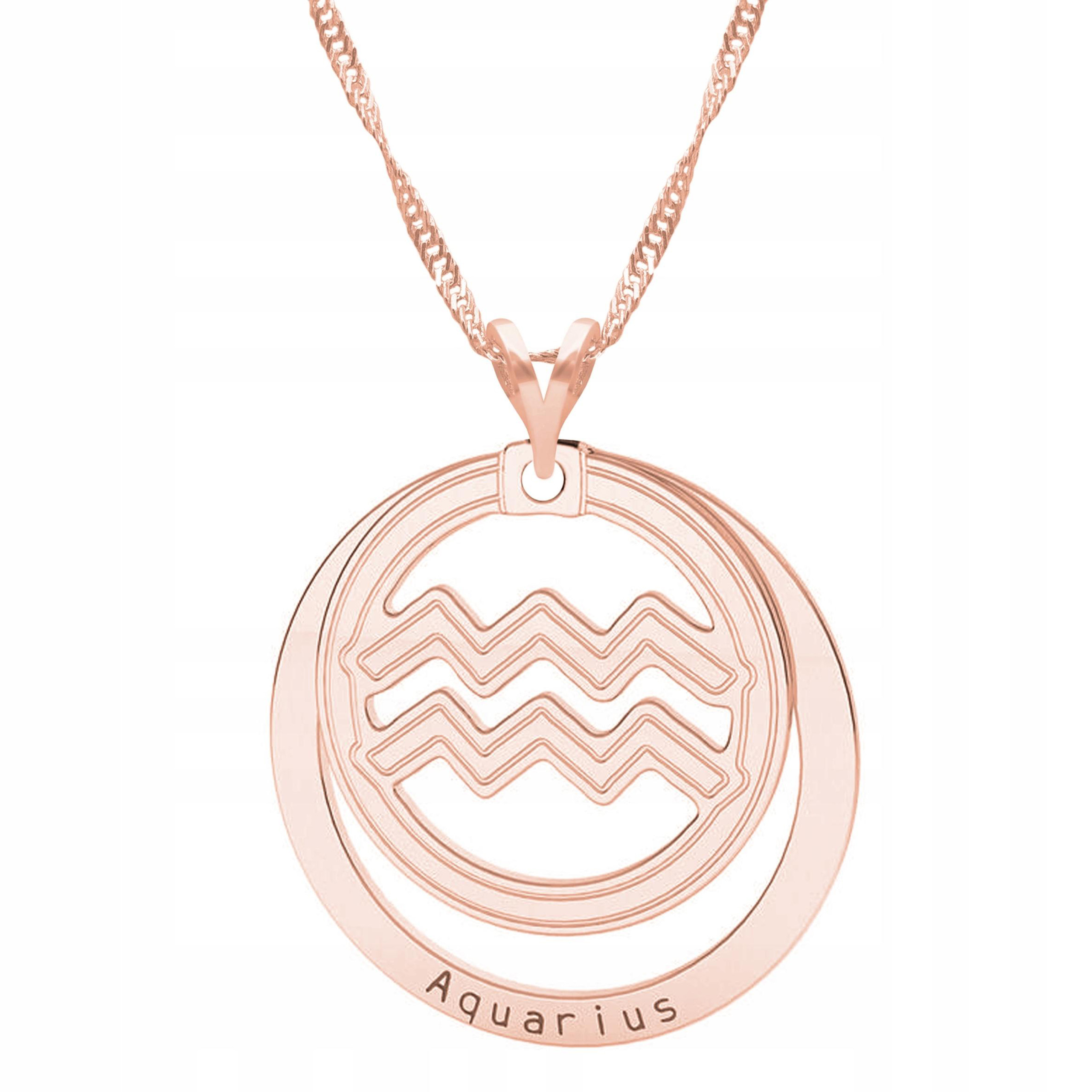 Pozlacený náhrdelník s Vodnářem Znamení zvěrokruhu Vodnář Stříbro 925