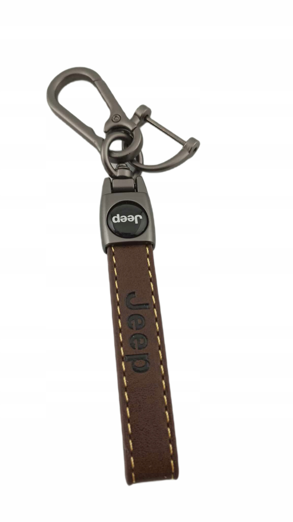 Jeep Brelok Breloczek Skóra Ciemny Brąz