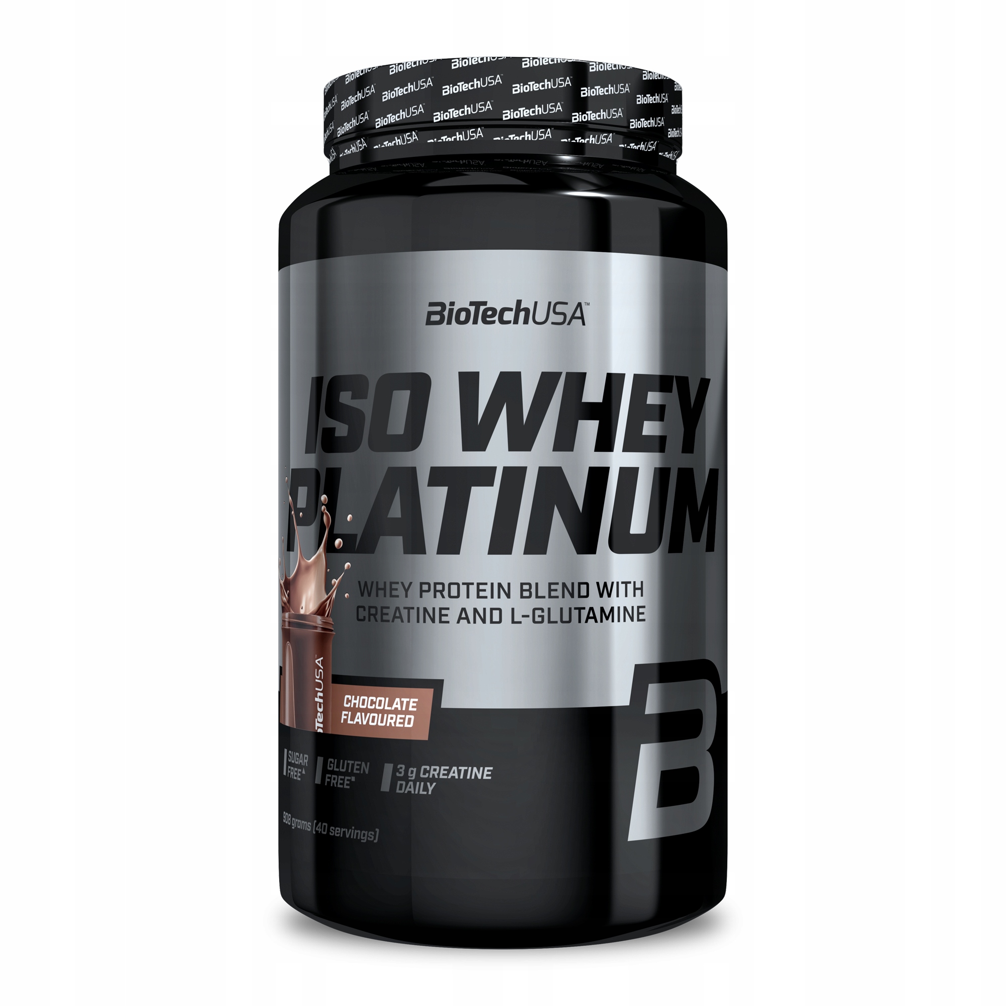 BioTech Iso Whey Platinum 908 g Chocolate Protein Kreatinová hmota