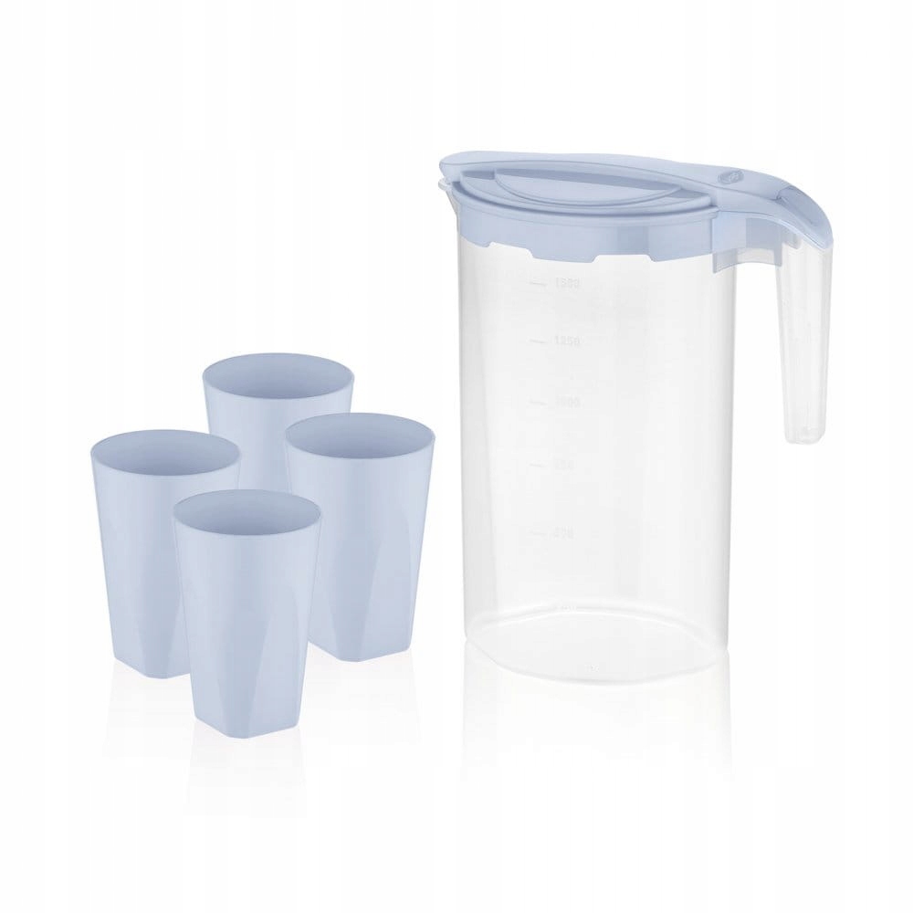 DZBANEK 1,5L Z KUBKAMI NA NAPOJE SOK WODĘ MIX