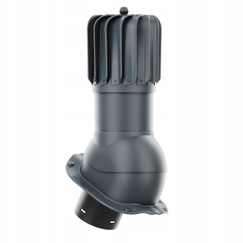 Rotačný krb Rotoline pre plechovú krytinu G fi 150 mm, podlhovastý, antracitový
