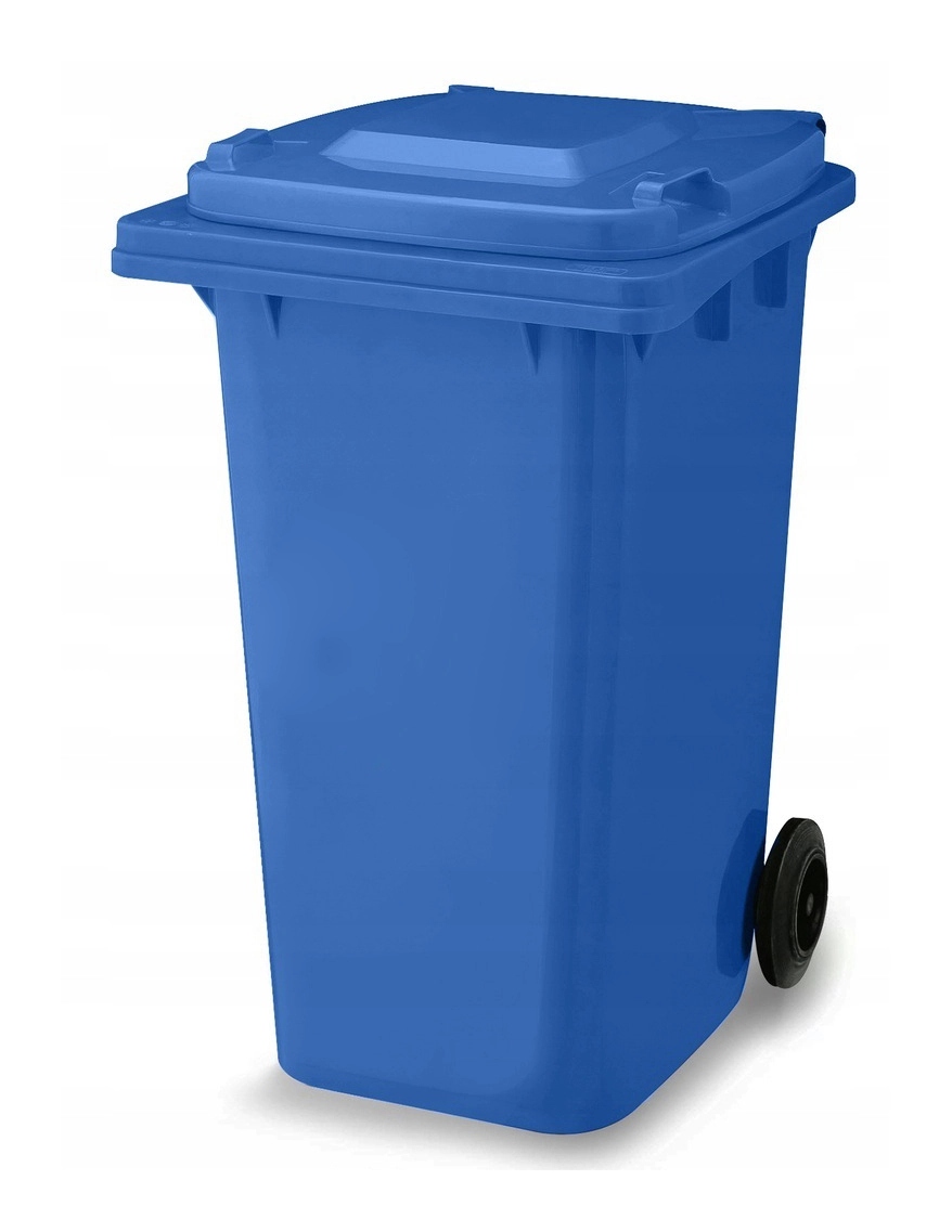 Levně Odpadkový koš na modrý papír na kolečkách, velký, 240 l