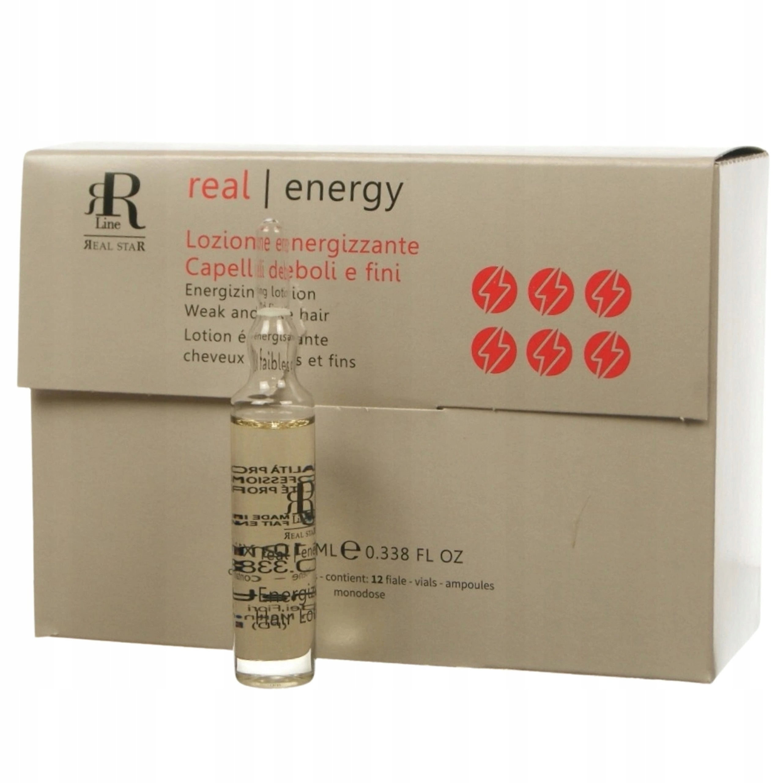 Rr Real Energy Energizující mléko pro slabé vlasy Ampulky 12x10 ml