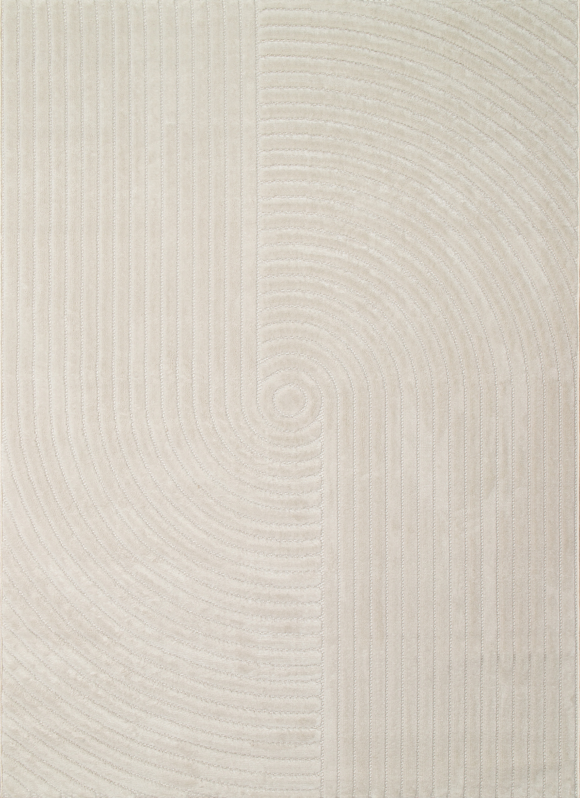 Biely koberec do obývačky, moderný vyrezávaný vzor boho, 133 x 190 cm