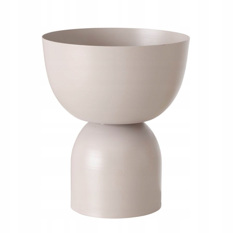 DONICZKA OSŁONKA METALOWA BEŻOWA OKRĄGŁA DONICA