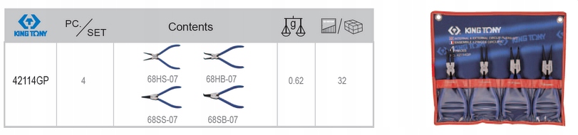 ZESTAW SZCZYPIEC DO PIERSCIENI SEGERA 4 SZT ETUI Mark King Tony