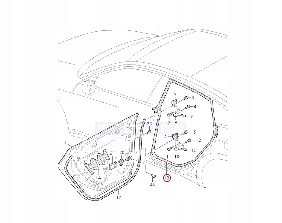 NOWA ORG USZCZELKA DRZWI LEWY TYŁ VW ARTEON 3H Wersja Europejska