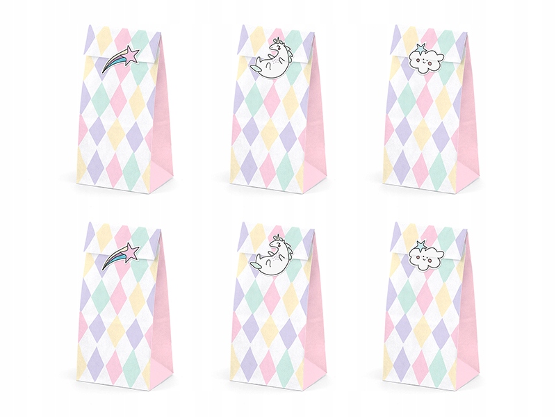 Torebki Na Słodycze Jednorożec Unicorn 6 Szt Party