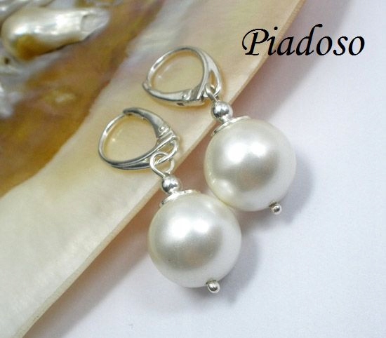 Náušnice Přívěsek Perly Seashell Stříbro